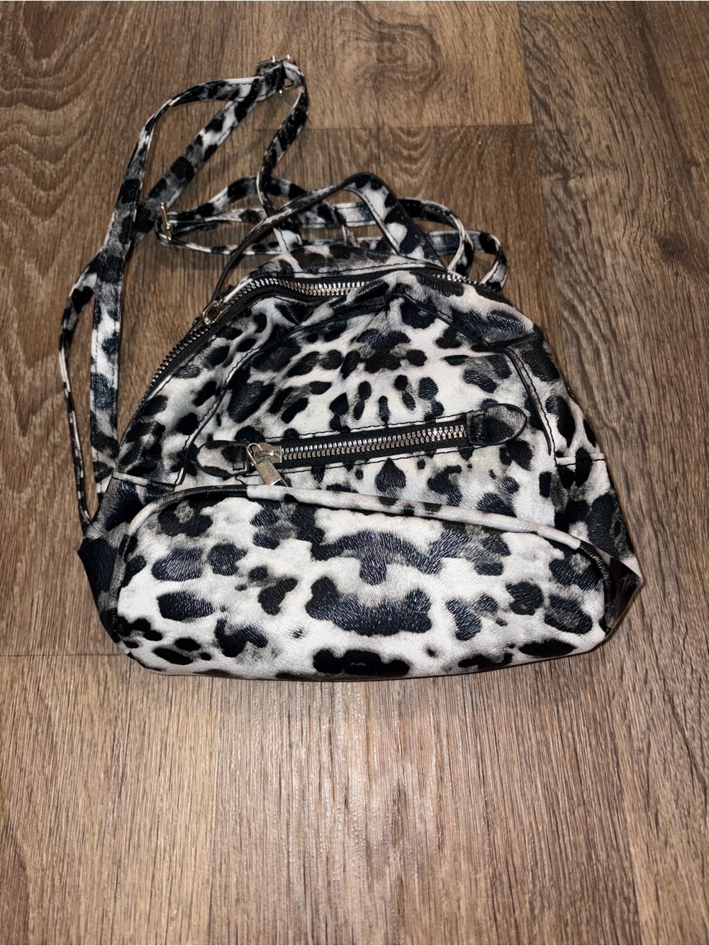 Black & White Leopard Print Crossbody Bag